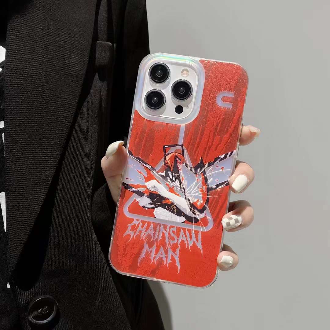 Cartoon Anime Chainsaw Man Phone Case for iPhone 15 14 13 11 12 Pro Max  Mini 7 8 Plus SE XS X XR Couple Cover For iPhone 11 Case